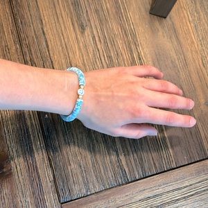 Clay bead bracelet, handmade stretchy preppy and aesthetic. Perfect for. Kids